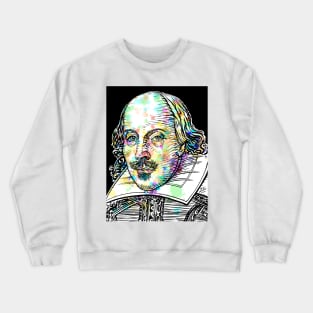 WILLIAM SHAKESPEARE watercolor and ink portrait Crewneck Sweatshirt